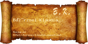 Börzsei Klaudia névjegykártya