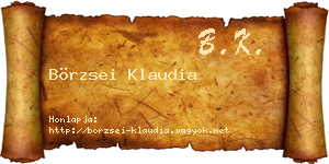 Börzsei Klaudia névjegykártya