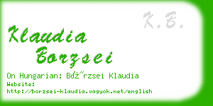 klaudia borzsei business card